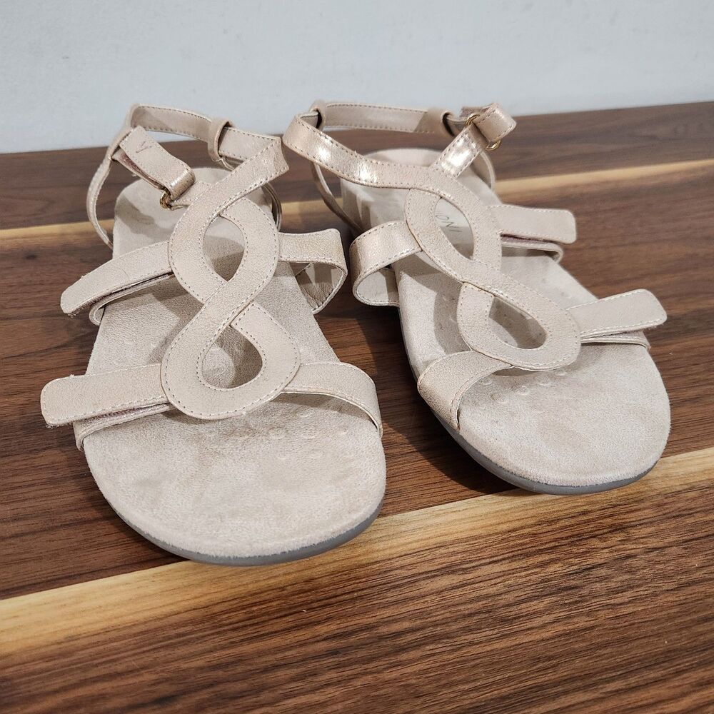 Vionic Rest Jodie Sandals Womens Beige Size 10 Arch Support Orthotic Adjustable - Picture 5 of 10